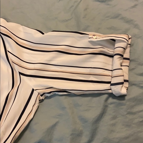 She + Sky 1X White with black & beige stripe dress - Picture 6 of 8